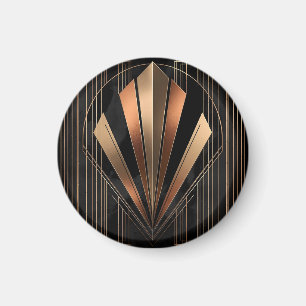 Art Deco Metallic Geometrische Elegantie Magneet