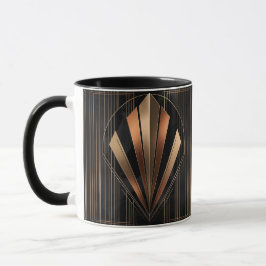 Art Deco Metallic Geometrische Elegantie Mok