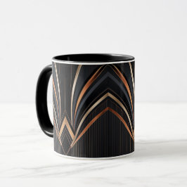 Art Deco Metallic Geometrische Elegantie Mok