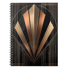 Art Deco Metallic Geometrische Elegantie Notitieboek