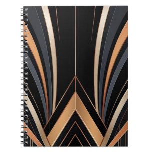 Art Deco Metallic Geometrische Elegantie Notitieboek
