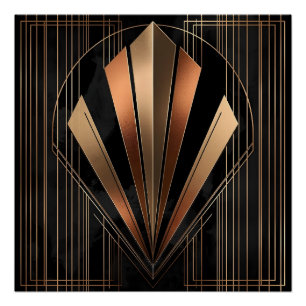 Art Deco Metallic Geometrische Elegantie Perfect Poster