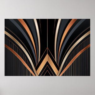 Art Deco Metallic Geometrische Elegantie Poster
