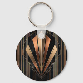 Art Deco Metallic Geometrische Elegantie Sleutelhanger