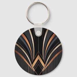 Art Deco Metallic Geometrische Elegantie Sleutelhanger