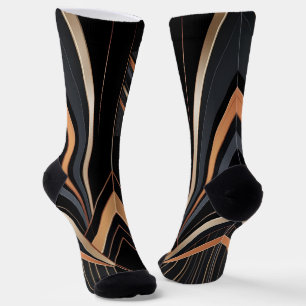 Art Deco Metallic Geometrische Elegantie Sokken