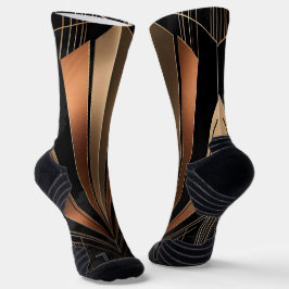 Art Deco Metallic Geometrische Elegantie Sokken
