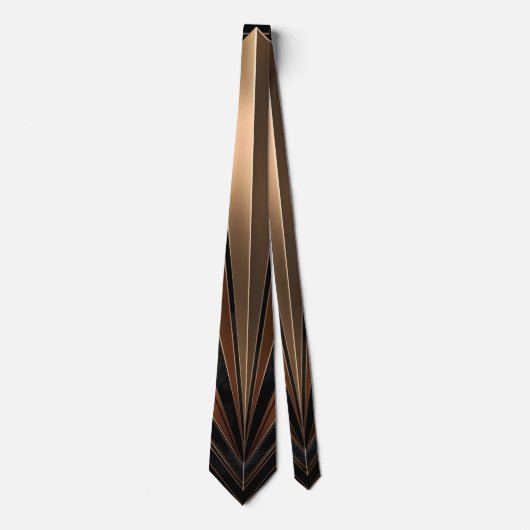 Art Deco Metallic Geometrische Elegantie Stropdas (Voorkant)
