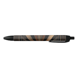 Art Deco Metallic Geometrische Elegantie Zwarte Inkt Pen
