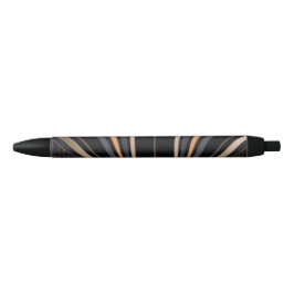 Art Deco Metallic Geometrische Elegantie Zwarte Inkt Pen