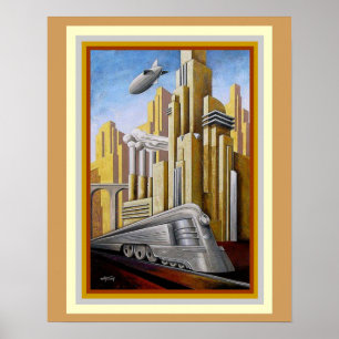 Art Deco Metropolis Thema Poster 16 x 20