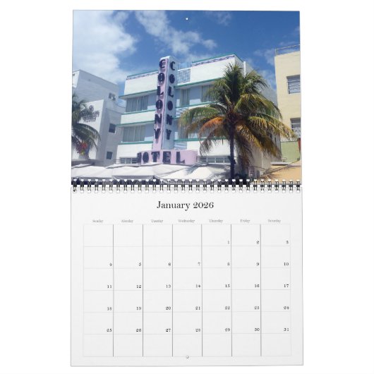 Art Deco Miami 2025 Kalender (Jan 2026)