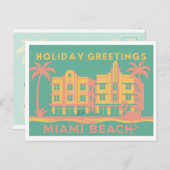 Art Deco Miami Beach Holiday Postcard Briefkaart (Voorkant / Achterkant)