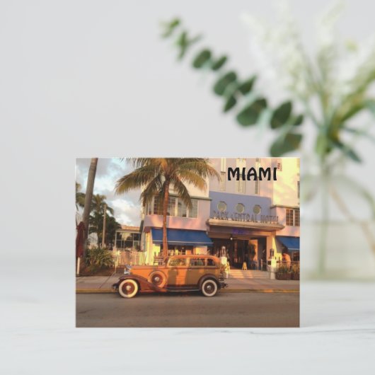 Art Deco Miami Briefkaart (Staand voorkant)