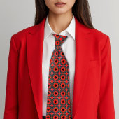 Art Deco micro patroon rood & zwart Stropdas