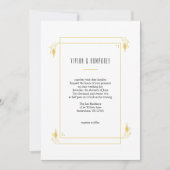 Art Deco Minimaal Gouden Gele Trouw Uitnodiging (Voorkant)
