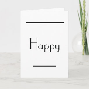 Art Deco Minimaal Lettertype Gelukkig Verjaardag Kaart
