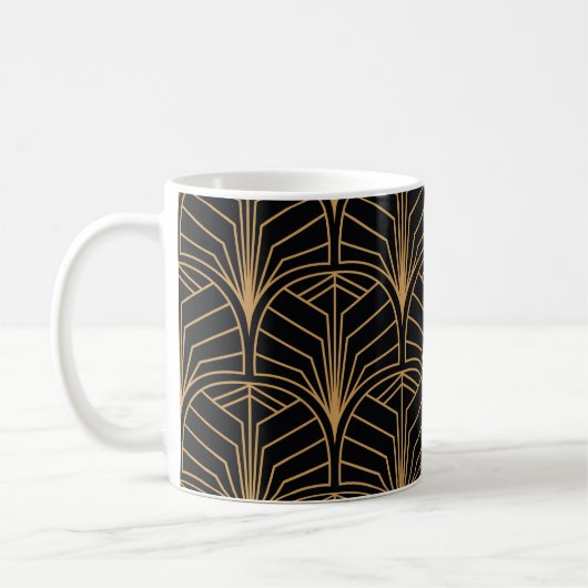 Art Deco,  minimalistisch patroon. Koffiemok (Links)