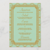 Art Deco Mint Bruiloft Menu (Voorkant)