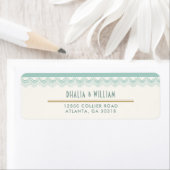 Art Deco Mint en Gold Return-adres Etiket (Insitu)