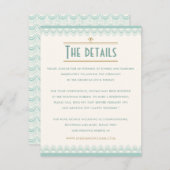 Art Deco  Mint en Gold Wedding Details Informatiekaartje (Voorkant / Achterkant)