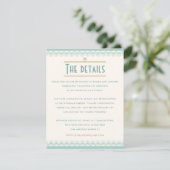 Art Deco  Mint en Gold Wedding Details Informatiekaartje (Staand voorkant)
