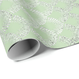 Art Deco Mint Green Silver Scales Vip Cadeaupapier
