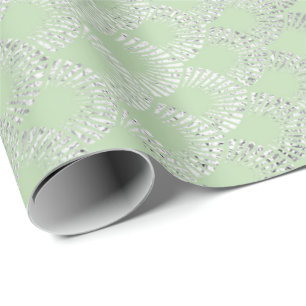 Art Deco Mint Green Silver Scales Vip Cadeaupapier