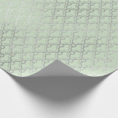 Art Deco Mint Green Silver Scales Vip Cadeaupapier (Hoek)