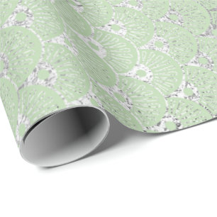 Art Deco Mint Green Silver Shells Vip Cadeaupapier