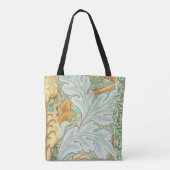  Art Deco Mint Groene Bloemen Canvas tas (Achterkant)