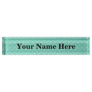Art Deco Mint Groene Geometrische Mozaïek Naam Naambordje