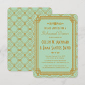 Art Deco Mint repetitie diner uitnodigingen (Voorkant / Achterkant)