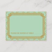 Art Deco Mint trouwplaats kaarten Plaatskaartje (Achterkant)