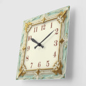 Art Deco Mint Vierkante Klok (Hoek)