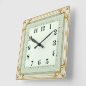 Art Deco Mint Vierkante Klok (Hoek)