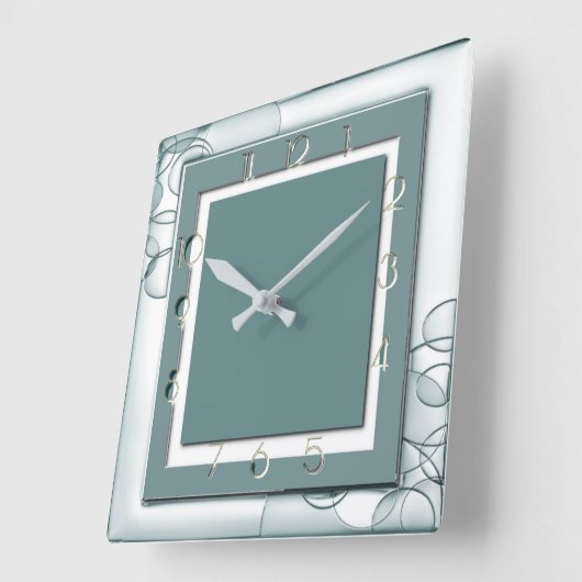 Art Deco Mint Vierkante Klok (Hoek)