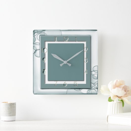 Art Deco Mint Vierkante Klok (Huis)