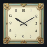 Art Deco Mint Vierkante Klok<br><div class="desc">Geweldig klokontwerp. Je zult het leuk vinden als anderen. U kunt dit ontwerp vrij gebruiken voor andere producten die u wilt of om jouw tekst aan te passen en toe te voegen. Volg me voor meer. Met vriendelijke groet. Een leuke dag.</div>