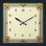 Art Deco Mint Vierkante Klok<br><div class="desc">Geweldig klokontwerp. Je zult het leuk vinden als anderen. U kunt dit ontwerp vrij gebruiken voor andere producten die u wilt of om jouw tekst aan te passen en toe te voegen. Volg me voor meer. Met vriendelijke groet. Een leuke dag.</div>