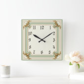 Art Deco Mint Vierkante Klok (Huis)