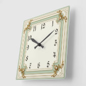 Art Deco Mint Vierkante Klok (Hoek)