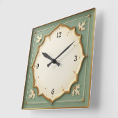 Art Deco Mint Vierkante Klok (Hoek)