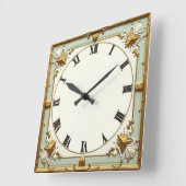 Art Deco Mint Vierkante Klok (Hoek)