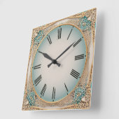 Art Deco Mint Vierkante Klok (Hoek)