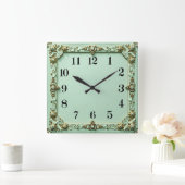 Art Deco Mint Vierkante Klok (Huis)