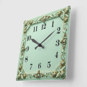Art Deco Mint Vierkante Klok (Hoek)