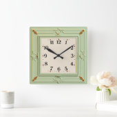 Art Deco Mint Vierkante Klok (Huis)