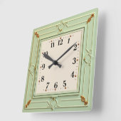 Art Deco Mint Vierkante Klok (Hoek)
