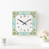 Art Deco Mint Vierkante Klok (Huis)